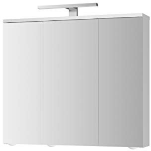 Jokey Spiegelschrank Arda mit LED Beleuchtung 72,2 cm breit, Badezimmer Spiegelschrank aus MDF, inkl. Steckdose | Weiß