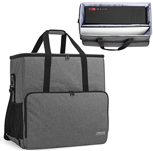 CURMIO Desktop Computer Tower and Monitor Carrying Case,Travel Tote Bag for PC Chassis, Monitor, Keyboard, Cable and Mouse, Earphone, Bag Only, Grey