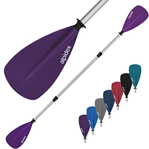 ALPIDEX 2 en 1 Pala Telescópica Aluminio Kayak Ajustable Ligero Doble Paddle Extensible 160-207cm Tabla Surf Sup Canoa Stand Up Paddle Board Kayak Remo, Color:Violett