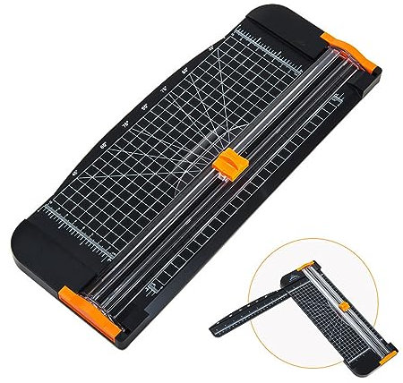 Papierschneider,A4 Mini-Papierschneidegerät Papierschneidemaschine mit Schnittlinienführung und Seitenlineal Schneidemaschine Papier Cutter für Scrapbooking, Bastelpapier, Karton, Etikett