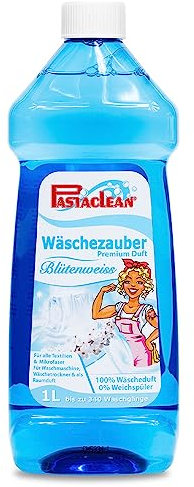 Pastaclean® Wäscheduft Premium (Blütenweiss), 100% Wäscheduft - 0% Weichspüler, Bis zu 340 Waschgänge, Für alle Textilien & Mikrofaser, Für Waschmaschine, Wäschetrockner & als Raumduft, 1000 ml