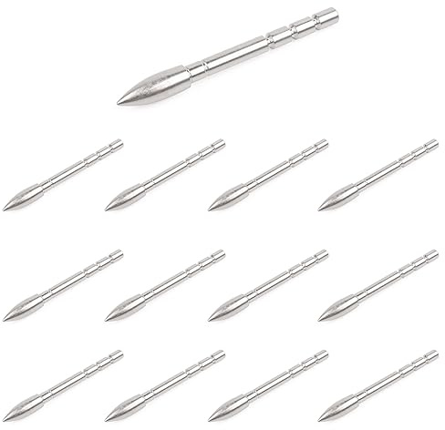 ELONG OUTDOOR 12 Stück Bogenschießen Pfeilspitzen Einsetzen Jagdspitzen 85 Grain 100 Grain 120 Grain für ID 4,2mm Carbon Pfeile Pfeilschaft