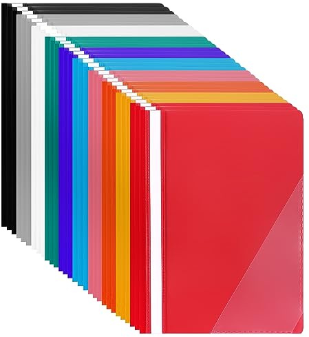 30PCS Display Folders A4 Display Book Project Folders Presentation Folder with Plastic Sleeves File Folders Paperwork Document Organiser Holder (10 Colours)