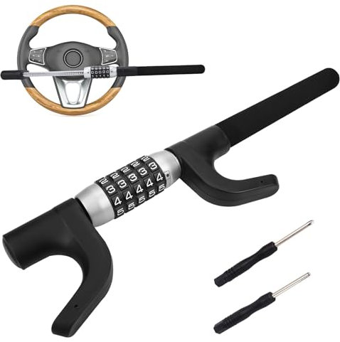I LITTON Anti Theft Steering Wheel Lock Device, Heavy Duty Digit Password High-Security Anti-Theft Device Steering Wheel Lock for Car Vehicle SUV Truck Van