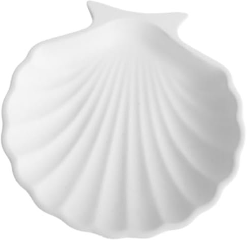 Abaodam Plaque De Bijoux Coquillage Plat De Support D'anneau Porte-clés D'entrée Plat De Cosmétiques Ornement De Coquillage Vide-poche Décoratif Serviette Blanche Bac De Finition Plâtre