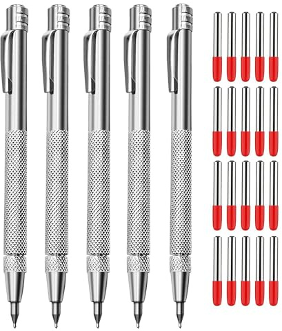 Ofasixx 5+20 Tungsten Carbide Metal Scribe Scriber Tool & Engraving Pen Set, No Need Sharpening, More Accurate&Quicker, Magnetic Design, Metal/Leather/Glass/Wood Layouts Choice