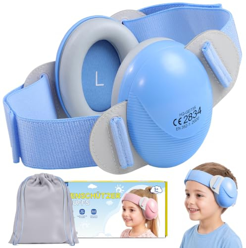 ECHOCUBE Babyhörselskydd, 25 dB Brusreducerande Hörlurar, CE- och ANSI-Certifierade Hörselskyddande Hörlurar för Bebisar, Bärbara och Bekväma Hörselkåpor för Småbarn 0–48 Månader