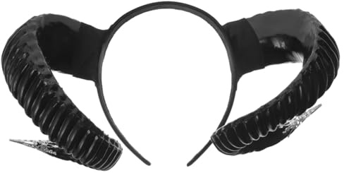 Beavorty Bandeau Corne de Démon Noir avec Décorations Argentées Accessoire de Cosplay pour Fêtes et Événements pour Halloween et Décorations Photo