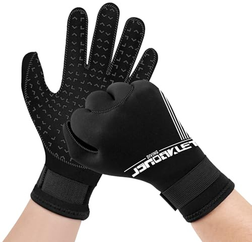 JSNORKLET Guantes de buceo de neopreno de 3 mm, guantes de buceo cálidos para hombre y mujer, guantes de neopreno antideslizantes para buceo y hombres, mujeres, esnórquel, kayak, para todas las