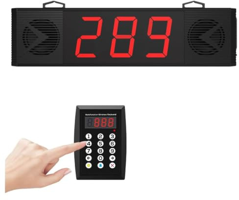Sistema de llamadas en cola, dispositivos de llamada con número de ticket de 3 dígitos con transmisión de voz, teclado de control remoto, sistema de gestión de números de espera, for restaurante
