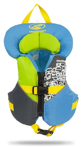 Stohlquist® Child Life Jacket. US Coast Guard Approved Type II Infant PFD (20–30 lbs) with Support Collar & Grab Handle. Adjustable Life Vest for Kids, Toddlers & Infants for Water & Boating Safety
