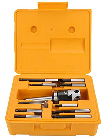 14PCS Boring Head Shank,Steel Boring Bar Set Milling Machine Accessories tool,with MT3-M12 connecting rod,F1-12 50mm hoe and 9pcs12mm arbor set