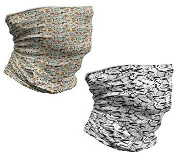 ABAKUHAUS Cache-Cou Lot de 2, Petits gâteaux de Sucre Coupes de Chocolat Haricots avec Moka Pot, Multicolor Blanc