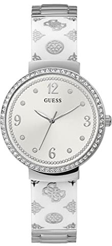 GUESS Damen analog Quarz Uhr mit Plastik Armband GW0252L1