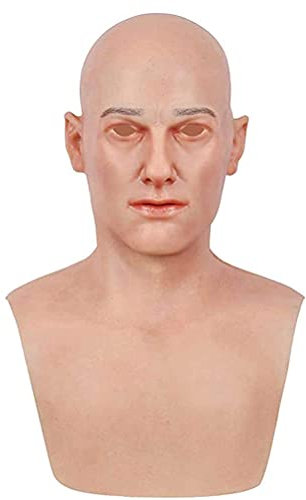 Gintdinpu Old Man Mask - Creepy Party Old Man Old Lady Face Mask Human Realistic Latex Full Head Masks for Halloween Costume Party Carnival Cosplay