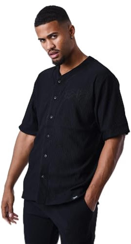 Camisa Style Jersey de Béisbol en material texturizado, Negro , S
