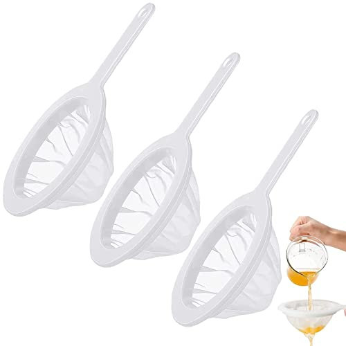 RZMZBY 3 PCS Filtro a Maglia Fine,100/200/400 Mesh Setaccio da Cucina,Setaccio Filtro A Rete Riutilizzabile per Filtrare Succo caffè Vino Marmellata Latte di soia Succo Yogurt