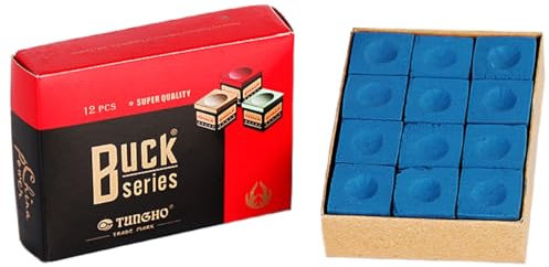 Tokaneit Billard Kreide, Pulver für Billardqueue, 12 Stück Billardkreide Master, Snooker Kreide, rutschfeste Pool Queue Kreide, Wird für professionelle Billardspiele