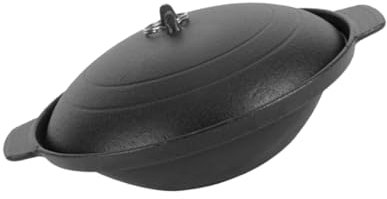 CORHAD Cast Iron Rice Claypot Casserole 18cm Braised Chicken Cooking Pot Heat Retaining Stew Pot for Home Kitchen Use