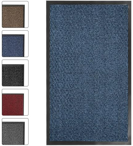 SG Traders Washable Door Mat - Non-Slip Rubber Backed Doormats Indoor & Outdoor - Highly Absorbent Door Mats, Floor Mat, Kitchen Mat, Perfect Dust Grabbing Doormats Dirt Trapper (80x300cm - Blue)