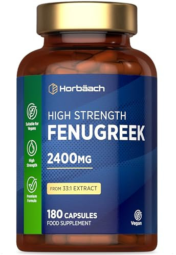 Fieno Greco Capsule 2400mg | Fenugreek Supplements | 180 Capsule Vegane | 800mg per Capsula | Premium Fieno Greco Polvere | by Horbaach
