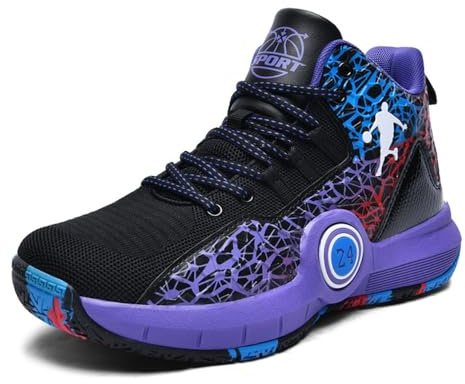 Zapatillas de Baloncesto for Hombre con Malla Transpirable y Agarre Duradero adecuadas Tanto for Deportes Profesionales como Casuales.(Purple,39 EU)