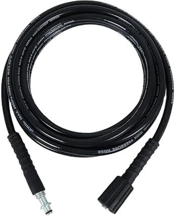 High Pressure Washer Hose Replacement Kit - M22 & C-Clip Threaded Extension Hose (6m) | Compatible with Karcher K2/K3/K4/K5 | Durable Steel Wire Braid Hose for Cold Water Cleaning (6M)