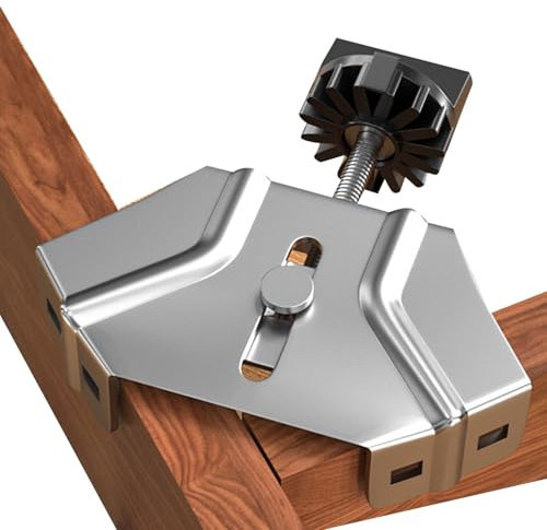 Étau à 90 Degrés | Étaux d'Angle 90° pour Menuiserie & Fixation | Outil Ergonomique Robuste avec Accessoires de Précision Réglables pour Encadrement, Ébénisterie et Menuiserie
