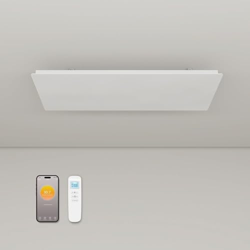 byecold Infrared Panel Heater Built-in Thermostat, Ceiling Mounted Far Infrared Heater, WiFi App Remote Control, Energy Efficient, Ideal for Indoor Home/Office - 750W