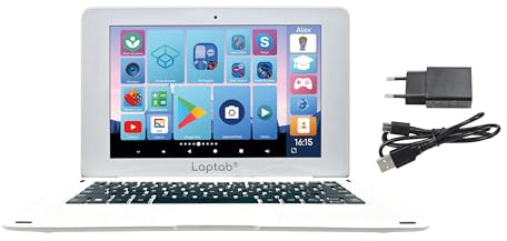 Lexibook, LAPTAB® 10 Pouces, Version 11, Ordinateur Portable avec écran Tactile, Contenu éducatif et ludique, Fonctionne sous Android, Contrôle Parental, Ultra Fin et léger, LT11FRLXB