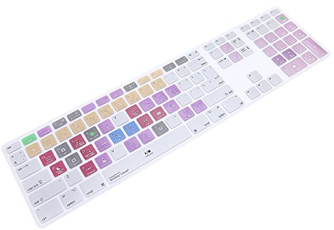 MMDW Steinberg Cubase Tastenkombinationen erweitertes Layout Silikon Tastaturschutz Skin für iMac G6 Aluminium Wired Keyboard MB110B/B (A1243) Ziffernblock EU/US Version