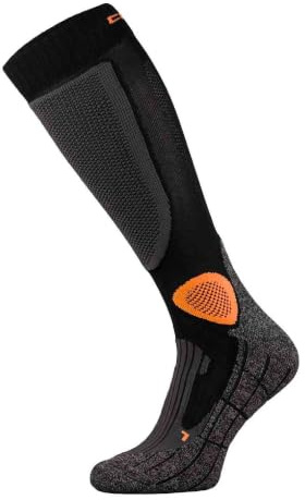 COMODO - Thick Motorcycle/Motorbike Boot Socks | Mens & Ladies (6-8, Black Orange)