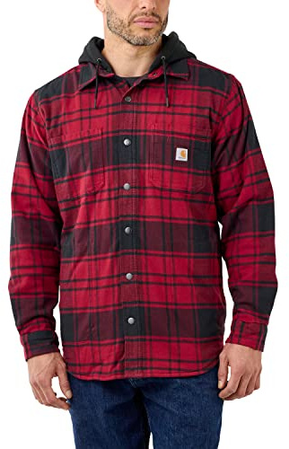 Carhartt Bekleidung Flannel, Fleece Jacke schwarz/rot L