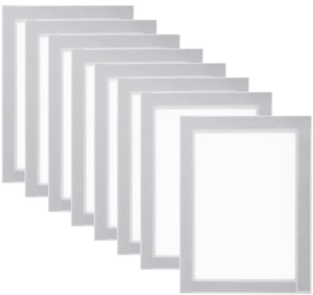 PATIKIL Cornice Magnetica per Foto 4x6, 8 Pezzi di Cornici Magnetiche A6 Autoadesive Riutilizzabili per Frigorifero Finestra Parete, Argento