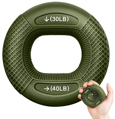 Main Grip Anneaux Ronds, Ring Grip Trainer, Renfort de Préhension de la Main, Anneau de Musculation Doigts, Anneau D'exercice à la Main avec 2 niveaux de résistance, Entraînement des poignées de bras