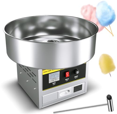 Macchina per zucchero filato 1200W, macchina per zucchero filato commerciale con contenitore in acciaio inox, cucchiaio per zucchero e ampio cassetto portaoggetti, per casa, feste in famiglia