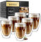 ElbFuchs® Latte Macchiato Gläser doppelwandig [6x 330ml] GASTRO-QUALITÄT | Kristallklare Thermogläser doppelwandig | Ideal als Cappuccino Gläser | Kaffeegläser | Teegläse