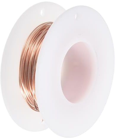 QUARKZMAN Fil De Cuivre Souple (22 Gauge, 32.8 FT), Fil De Cuivre Nu 99.9% naturel 0.6mm Fil Solide Pour DIY Décoration Jardinage (10Meter)