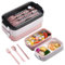 Electri-HQ Fiambrera con 3 compartimentos de 1400 ml, fiambrera, Bento Box apta para microondas y lavavajillas, fiambrera calentable, comida para niños, escuela, oficina y viaje (rosa)