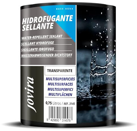JOVIRA PINTURAS 750 ML Sigillante impermeabile trasparente. Pellicola impermeabile, isolante, per esterni e interni. Pietra naturale, cemento, tetti, pareti, malta, mattoni, ecc. (750 ml).