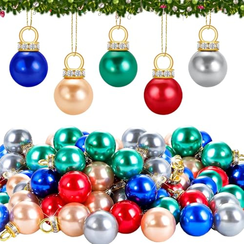 Petites Boules de Noel 160 Pièces Boules de Noel 1 cm Boule de Noël Incassable Mini Boule de Noël Plastique pour Décorations de Vacances (5 Couleurs)