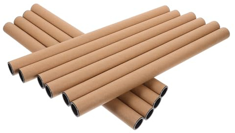 GAROZATION Tubo de Cartón Kraft para Envío de Pósteres, 10 Unidades, 2,5 Cm de Diámetro Interior X 40 Cm de Largo, Resistente para Transporte y Almacenamiento de Arte, Documentos