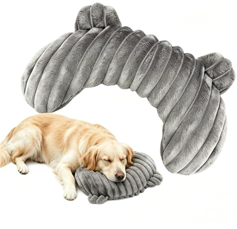 Generisch Cojín para mascotas en forma de U, 35 x 23 cm, cojín calmante cervical lavable, suave cojín para aliviar las articulaciones para perros y gatos