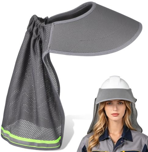 Abaodam Visera de Casco Protector Solar con ala Completa y Protector de Cuello para Cascos de Construcción, Cubierta Cabeza con Parasol Plegable Adecuado para Decoracion Verano y Trabajos