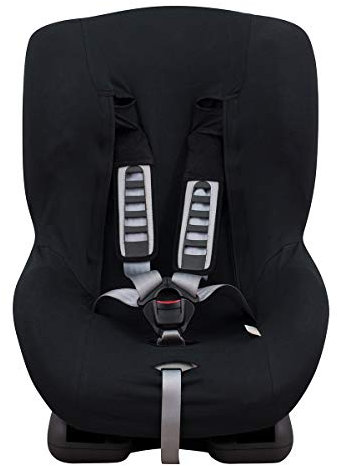 JYOKO KIDS Bezug für Auto-Kindersitz ohne Kopfteil, Hergestellt aus extra weicher Baumwolle BLACK SERIES