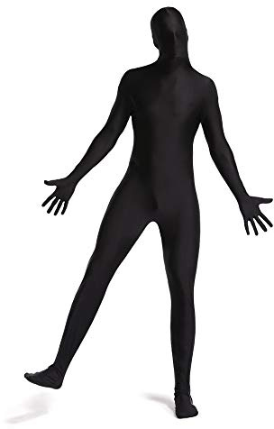 woahee Combinaison intégrale en élasthanne, costume zentai pour hommes et femmes, costume pour adultes, noir, taille M