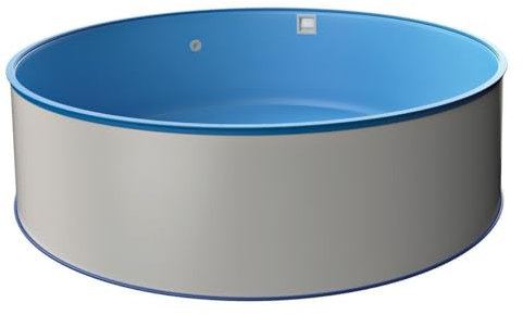 MTH runder Stahlwandpool Ø 5,00 x 1,50 m, Stahlwand 0,75 mm, inkl. Bodenschienen & Handlauf, Innenhülle 0,6 mm in Blau, Premium Qualität, Made in Germany