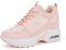 AONEGOLD Femme Baskets Compensées Chaussure de Sport Marche Fitness Sneakers Basses Compensées 8 cm(Rose-A,40EU)