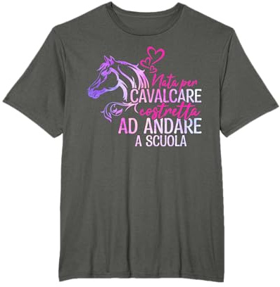 Cavalcare Ragazza Cavallo Nata per Cavalcare Maglietta
