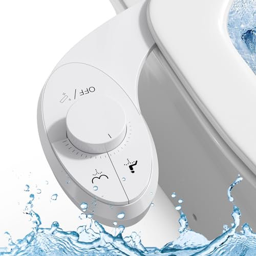 Bidet Toilette WC,Couleeur Portable Pulvérisateur Bidet Non Électrique Avec Buses Rétractables,Double Buses Rétractables Autonettoyantes, Fixation de Bidet Ultra Mince, Réglage De La Pression De L'Eau